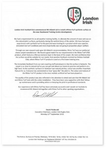 Letter from Chairman of London Irish