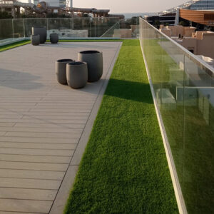 Balcony with artificial grass
