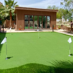 Small golf course made with artificial grass